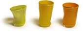 Farbglasbecher, Gelb-Orange-Töne